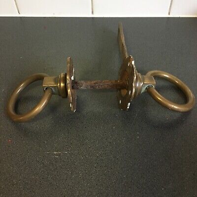 Pair Of handle ring pull solid brass heavy old vintage style Ring 7cm 3