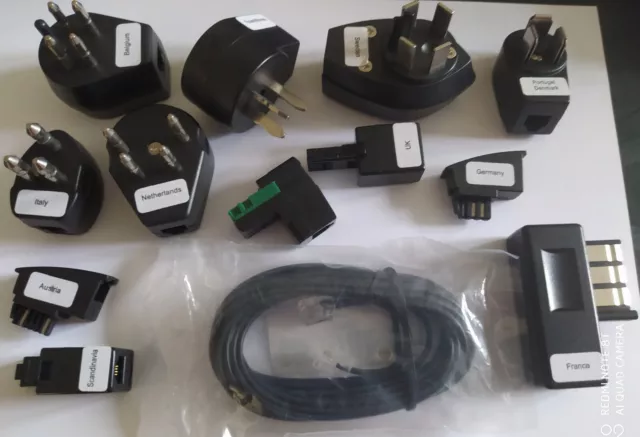 Lot Prises Telephoniques Connecteur Rj11 Europe Uk + Cable Rj11 Neuf