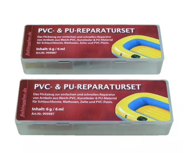 2-Stk. PVC & PU REPARATUR SET Flickzeug Schlauchboot Zelt Pool fishingglue