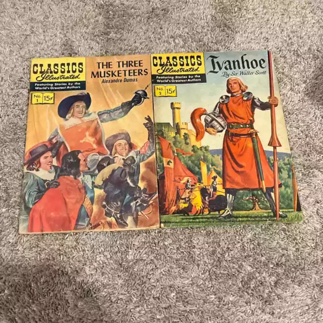 Classics Illustrated #1, 2 Three Musketeers, Ivanhoe