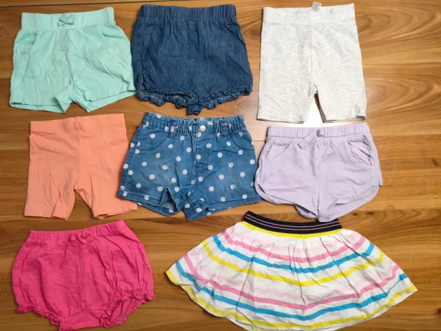 {F697} girls 12-18 months summer shorts skirt bundle F&F George M&S