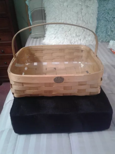 Peterboro 1854 Long Woven Wood Basket 18.5” X 10.5”