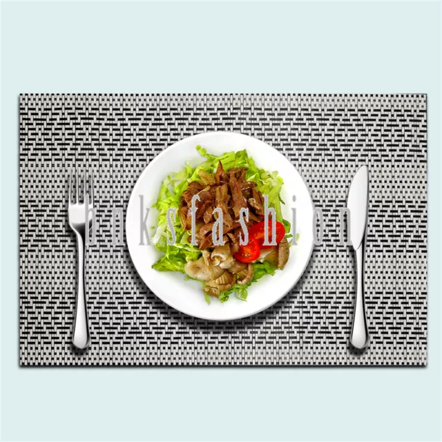 4Pcs PVC Boho Placemats Heat Resistant Non-Slip Washable Dining Table Place Mats