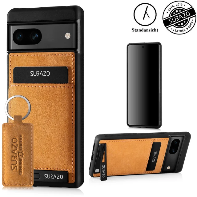 SURAZO Leder Back Case HandyTasche Handy Hulle für Google Pixel 7 Vintage