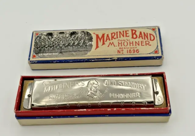 Vintage M. Hohner Marine Band No 1896 In Box Harmonica Key of C