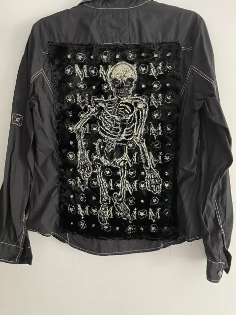 Marc Vachon Hollywood Custom Made Mr Bones Skull Button Down Shirt 3