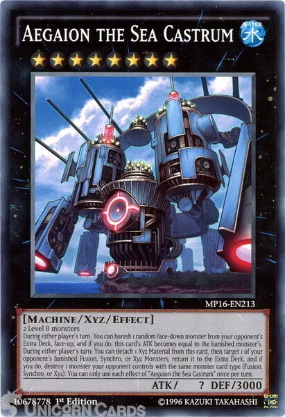 MP16-EN213 Aegaion the Sea Castrum Common 1st Edition Mint YuGiOh Card