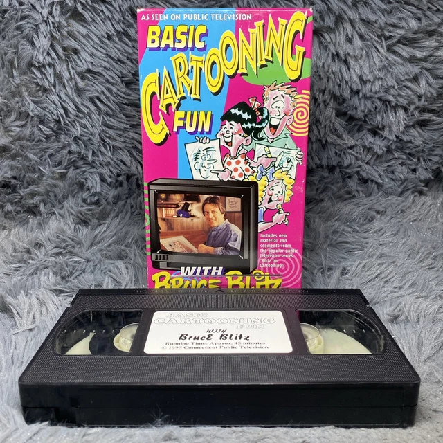 BASIC CARTOONING FUN VHS Tape 1995 With Bruce Blitz Learn To Draw ...