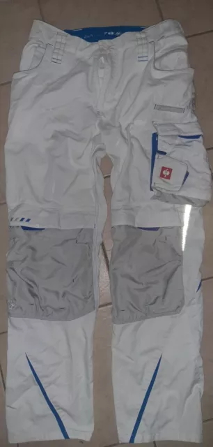 Engelbert Strauss Bundhose e.s.motion 2020 Gr. 52 Weiß / Enzianblau gebraucht