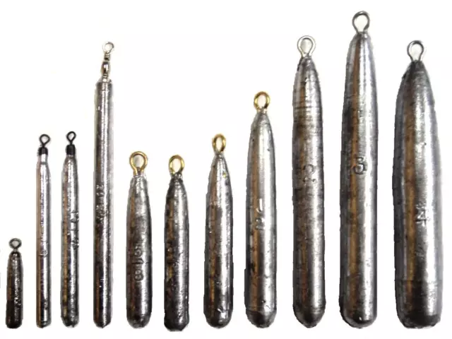 PENCIL (DRIFT) SINKERS, One Pack of 25 Sinkers, Choose a Size, Made in USA  #PS $25.99 - PicClick