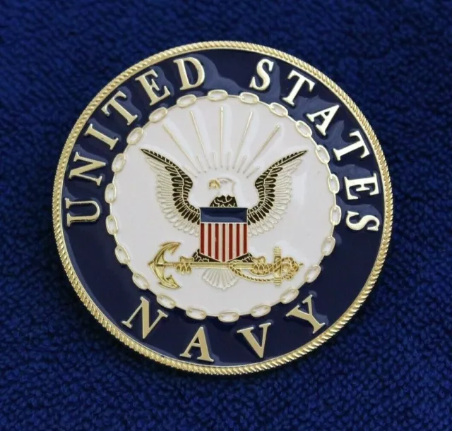 USN US Navy Grille Badge Emblem License Plate Bumper Topper AMC GM