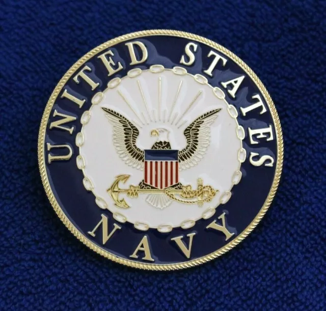 USN US Navy Grille Badge Emblem License Plate Bumper Topper AMC GM USN US Navy Grille Badge Emblem License Plate Bumper Topper AMC GM