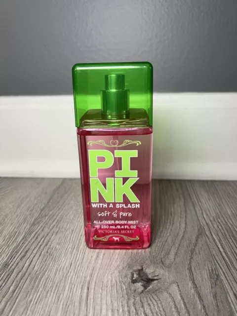 NEW Victoria’s Secret PINK With a Splash Soft & Pure All Over Body Mist 8.4 oz