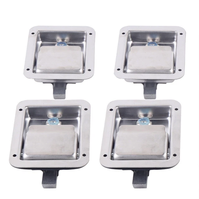 4x Trailer Paddle Door Latch Handle RV Truck Tool Box Lock Steel+Keys 5.5"*4.25"