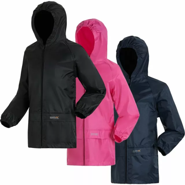 Regatta Kids Boys Waterproof Stormbreak Jacket Full Zip Girls Rain Coat Hoodies