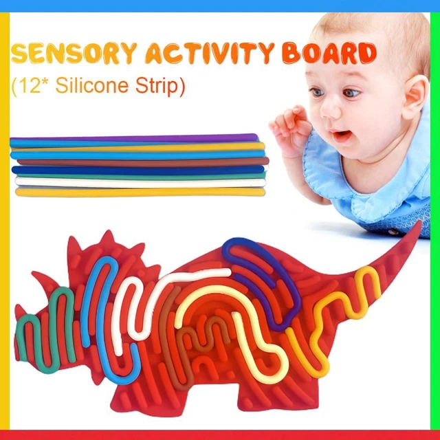 Sensorik Activity Board – Doppelseitig Mit 20 Silikon-Schnüren, Für Autismus, ADHD & Stressabbau, 12,5 Cm