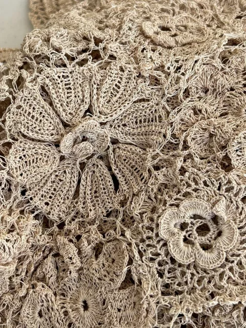 Lot 11 VTG Irish Hand Crocheted Doilies Ecru Brown Handmade 8” 6” Gorgeous! 3d