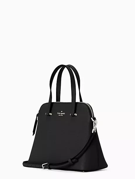 New Kate Spade Maise Medium Dome Satchel Crossbody Bag Leather Black New $299 2