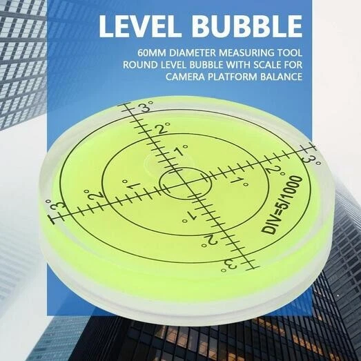 Livella A Bolla Orizzontale Circolare Da 60mm – Precisione 2mm/m – Guscio In Alluminio - 2