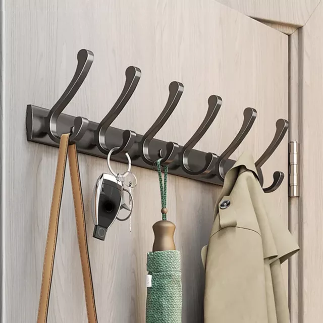 Coat Rack Wall Mounted Aluminum Black Clothes Hanger Key Coat Hooks Wall Door