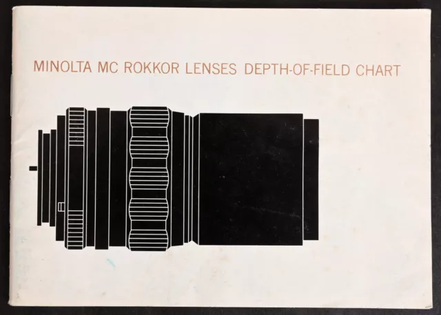 Original Minolta MC Rokkor Lenses DOF Chart - Excellent