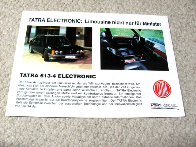 1980's TATRA 613-4 ELECTRONIC (CSSR) SALES BROCHURE
