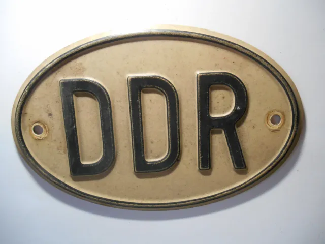 Altes Länderkennzeichen DDR original geprägtes Blechschild für Oldtimer Ostalgie