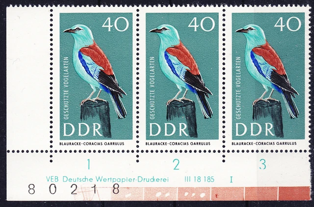 Briefmarken DDR Mi Nr. 1277 Blauracke Druckvermerk DV DWD I **