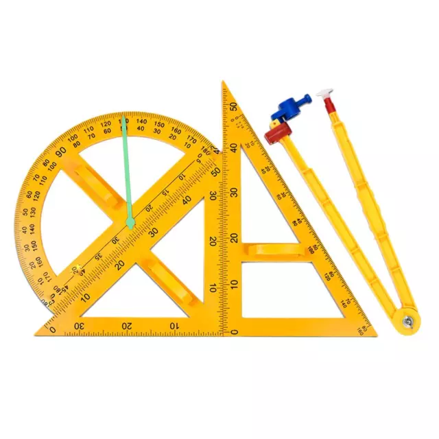 4x Mathematik-Geometrie-Lineal-Set, Winkelmesser für Whiteboard-Lehrertafel