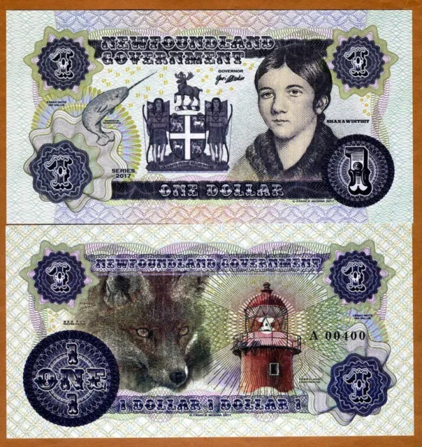 NEWFOUNDLAND $1 Dollar 2017 Shanawdithit Prefix A - FANTASY Banknote