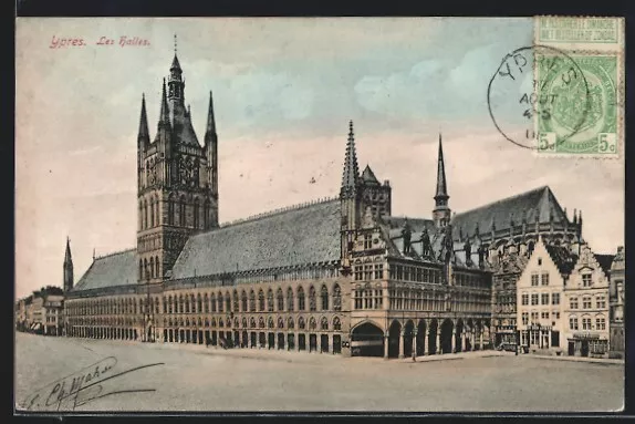 CPA Ypres, Les Halles 1908