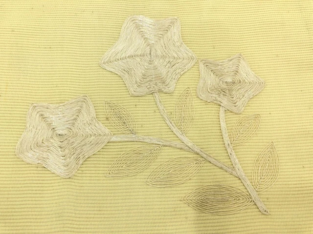 6537687: Japanese Kimono / Antique Summer Nagoya Obi / Embroidery / Flower