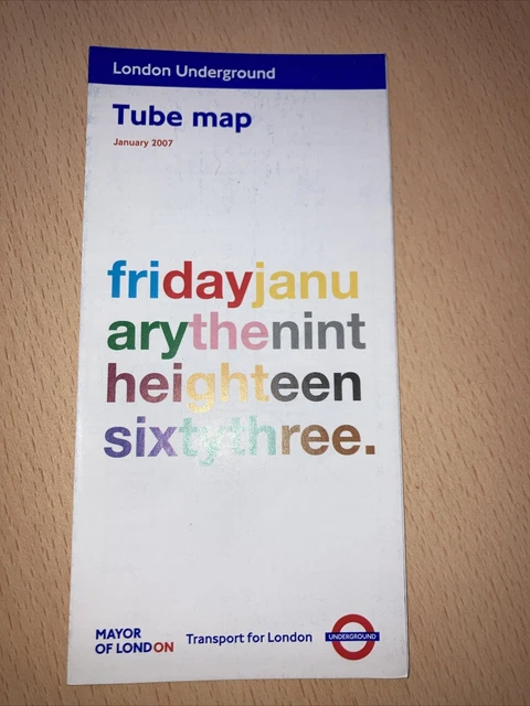 LONDON UNDERGROUND TUBE Map. (. 2007. January. ) £1.50 - PicClick UK