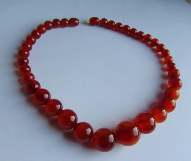 Collier Vintage En Bakélite Ambre Miel – Ancien, Période Art Déco, Origine France