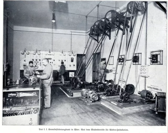 Das k. k. Gewerbeförderungsamt  in Wien Elektro- Installation Bildd. von 1909