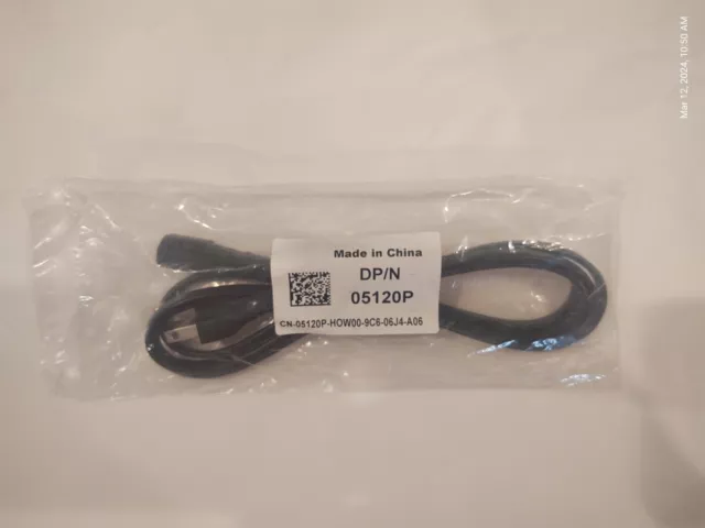 DELL DP/N 05120P 6ft AC 3-Prong Black Power Cord Cable NIB