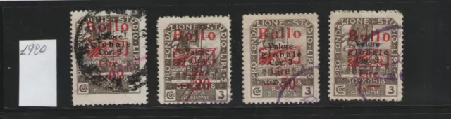 Italy - Revenue  Fiume  Marche Da Bollo- 1920 Marche Fiume Soprastampa Rossa