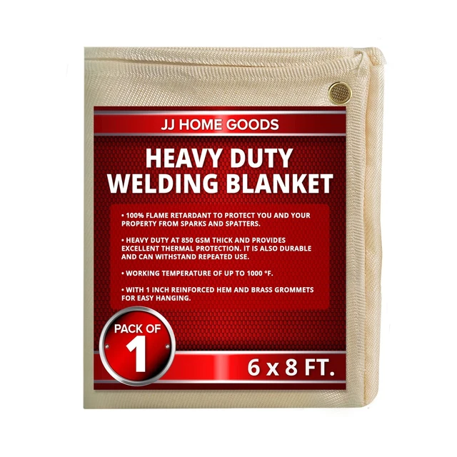 JJ Home Goods Heavy Duty Welding Blanket 6x8 ft Fiberglass Welding Curtain [8...
