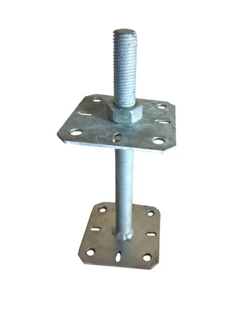 Heavy Duty Galvanised Adjustable Bolt Down Post Support various sizes M20