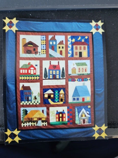 Common Threads ""The Village Square"" patrón de edredón 1997 bloques faltantes