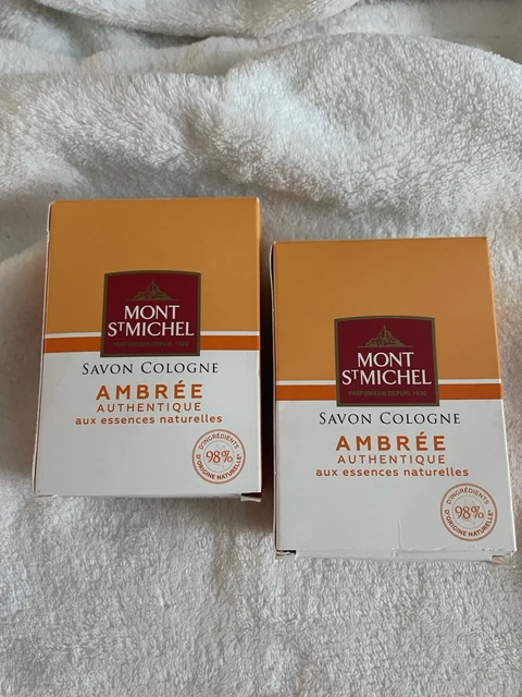 Lot De 3 Savons Mont St Michel - Parfum Ambré, Eau De Cologne, 125 G Chacun