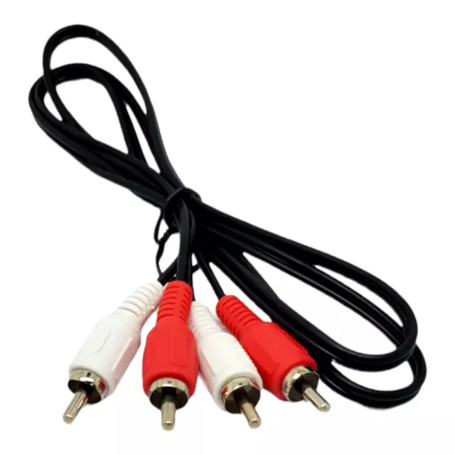 TWIN 2 RCA Phono Red White Male Plug Audio Lead Cable 1m 1.5m 2m 3m 5m 10m 2