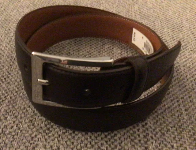 BROOKS BROTHERS SZ 32 Genuine Leather Belt Brown Silver Buckle ITALY $59.50 Ret.