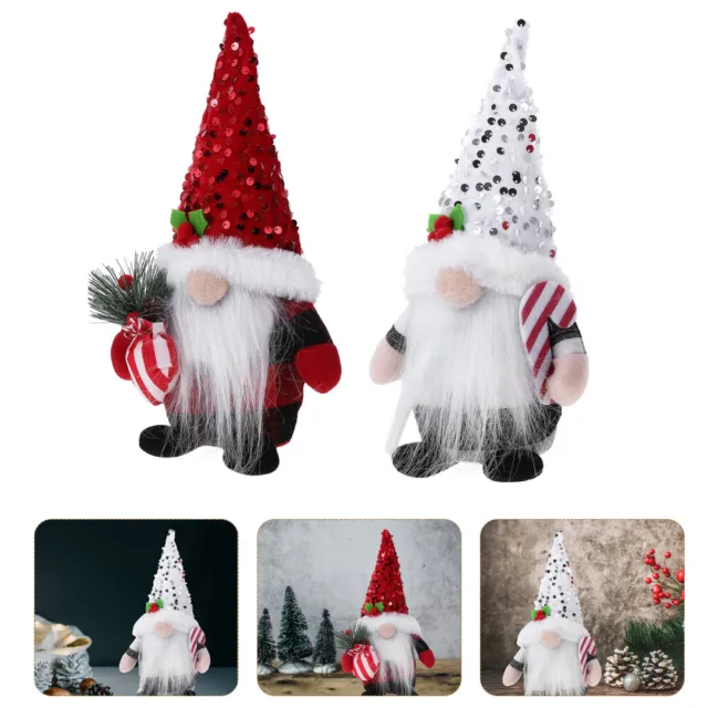 2 pz centrotavola gnomo natalizio ornamento estetico decorazione vacanze