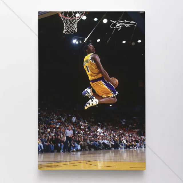 Kobe Bryant Poster Canvas LA Lakers NBA Basketball Black Mamba Art Print #6400