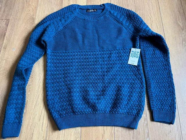 Matalan Boys Teal Knit Jumper Size 7-8 Years