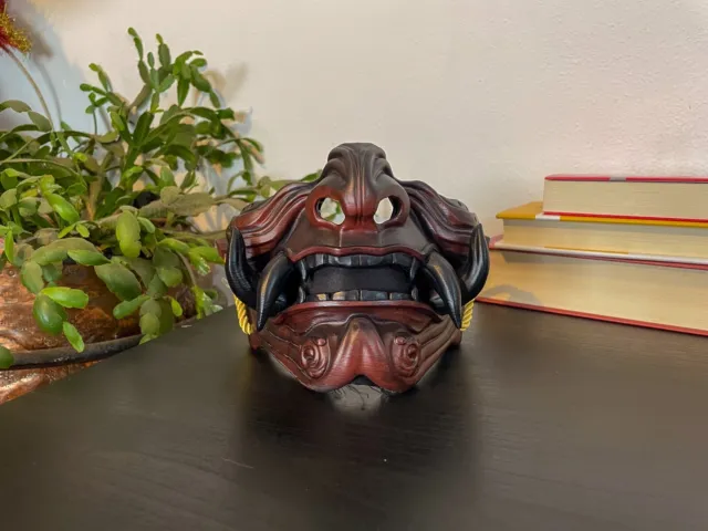 Wearable Samurai Mask, Oni Mask, Cosplay Mask, Ornamental Japanese mask