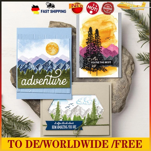 Innersetting Clear Silicone Seal Stamp für DIY Scrapbooking Mountain Tree Emboss
