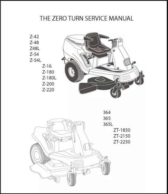 Service Repair Manual Cub Cadet Zero Turn - See details for Models Covered