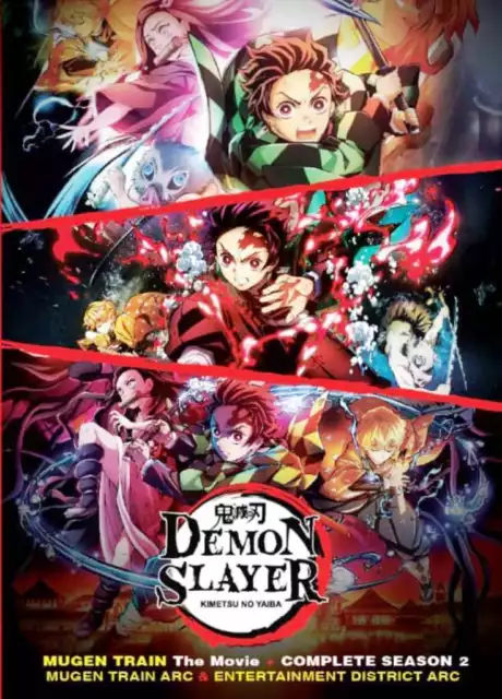 Demon Slayer Kimetsu no Yaiba Season 2 + Movie Mugen Train Japanese Anime DVD